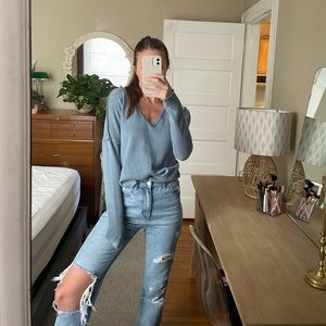 Free People Blue Woven Top